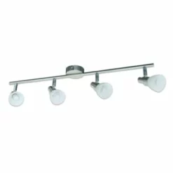 Näve Leuchten 4er LED Wand-u. Deckenspot "Feltre" Stahl-blank