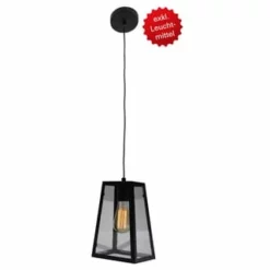 Näve Leuchten Metall Pendelleuchte "Alex" Schwarz -Innenbeleuchtung, Wein- und Süßwarengeschäfte unnamed file 285