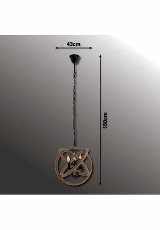 Näve Leuchten Pendelleuchte "Regia" D:43cm Beige 11 Näve Leuchten Pendelleuchte "Regia" D:43cm Beige – Bild 9