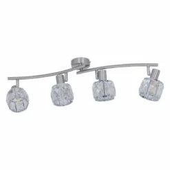 Näve Leuchten 4er-LED Spot "Josefa" E14 Filament Stahl-blank