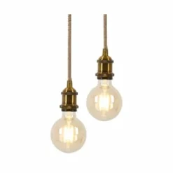 Näve Leuchten 2er-Metallbaldachin Mit Hanfseil "Ontario" Alt-messing -Innenbeleuchtung, Wein- und Süßwarengeschäfte unnamed file 571