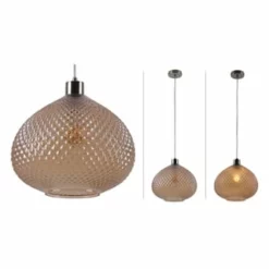 Näve Leuchten Glas-Pendelleuchte "Surrat" D: 29cm Braun -Innenbeleuchtung, Wein- und Süßwarengeschäfte unnamed file 592