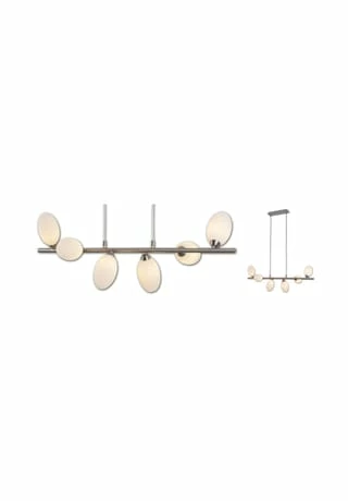 Näve Leuchten LED Pendelleuchte "Eleganza" 6flg. L: 80cm Stahl-blank 3 Näve Leuchten LED Pendelleuchte "Eleganza" 6flg. L: 80cm Stahl-blank