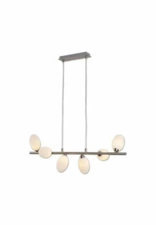 Näve Leuchten LED Pendelleuchte "Eleganza" 6flg. L: 80cm Stahl-blank 5 Näve Leuchten LED Pendelleuchte "Eleganza" 6flg. L: 80cm Stahl-blank – Bild 3