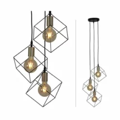 Näve Leuchten Pendelleuchte "Canto" 3flg. H: 146cm Schwarz -Innenbeleuchtung, Wein- und Süßwarengeschäfte unnamed file 605