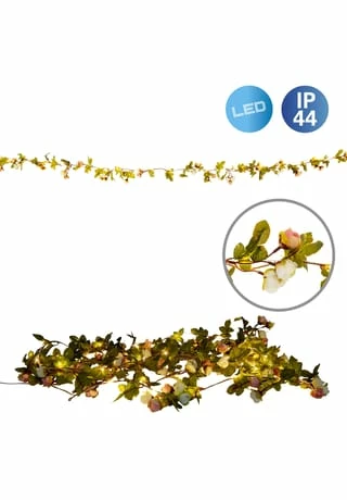 Näve Leuchten LED Lichterkette "Röschen" Mit Blüten/Blätter Bunt 4 Näve Leuchten LED Lichterkette "Röschen" Mit Blüten/Blätter Bunt – Bild 2