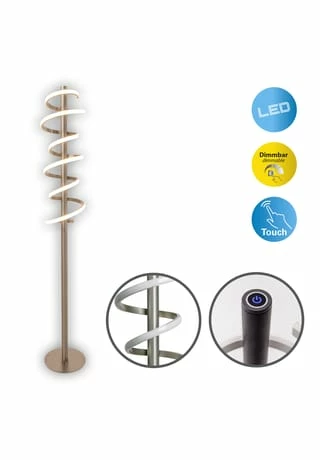 Näve Leuchten LED-Stehleuchte "Belleza" H: 140cm Stahl-blank 5 Näve Leuchten LED-Stehleuchte "Belleza" H: 140cm Stahl-blank – Bild 3