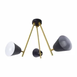 Näve Leuchten 3er-Deckenleuchte "Triton" Schwarz Schwarz